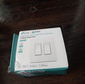 Kasa Smart Switch 2-Gang HS200-2 Single PoleNeutral Wire Required 2.4GHz Wi-F...